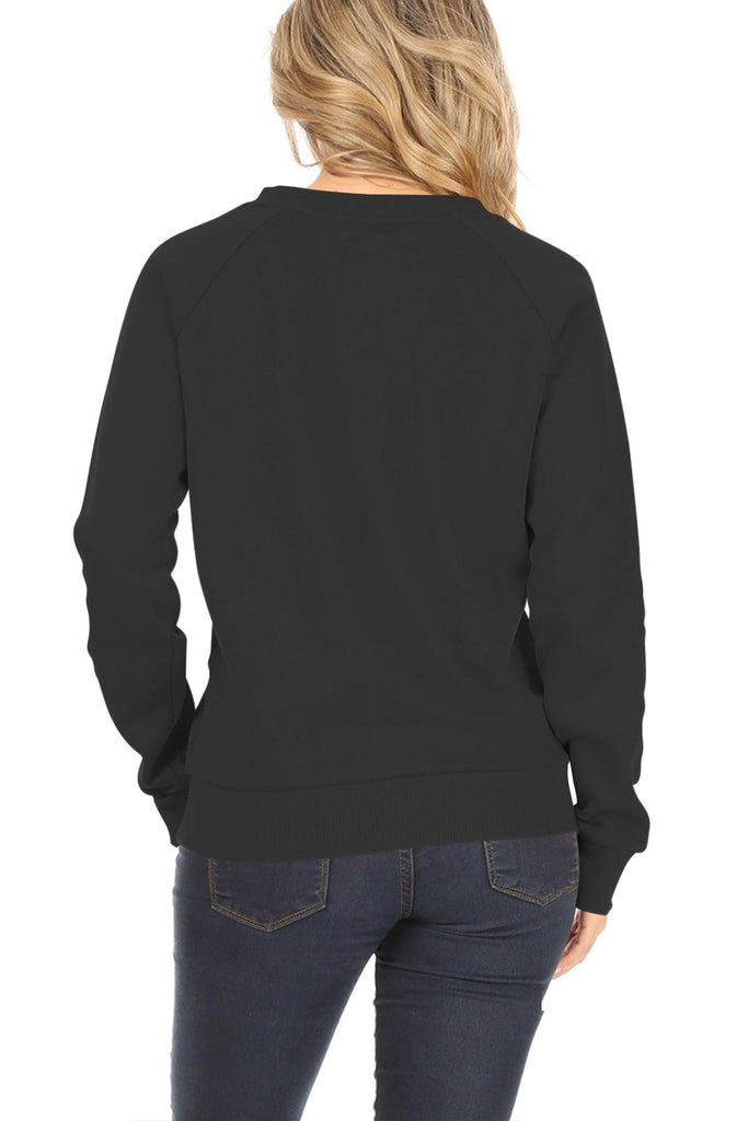 Women's Casual Pullover Fleece Long Sleeve Basic Crew Neck Solid Sweatshirt FashionJOA