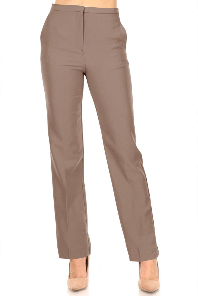 Women's Casual Straight Woven Dress Pants for Office Work FashionJOA
