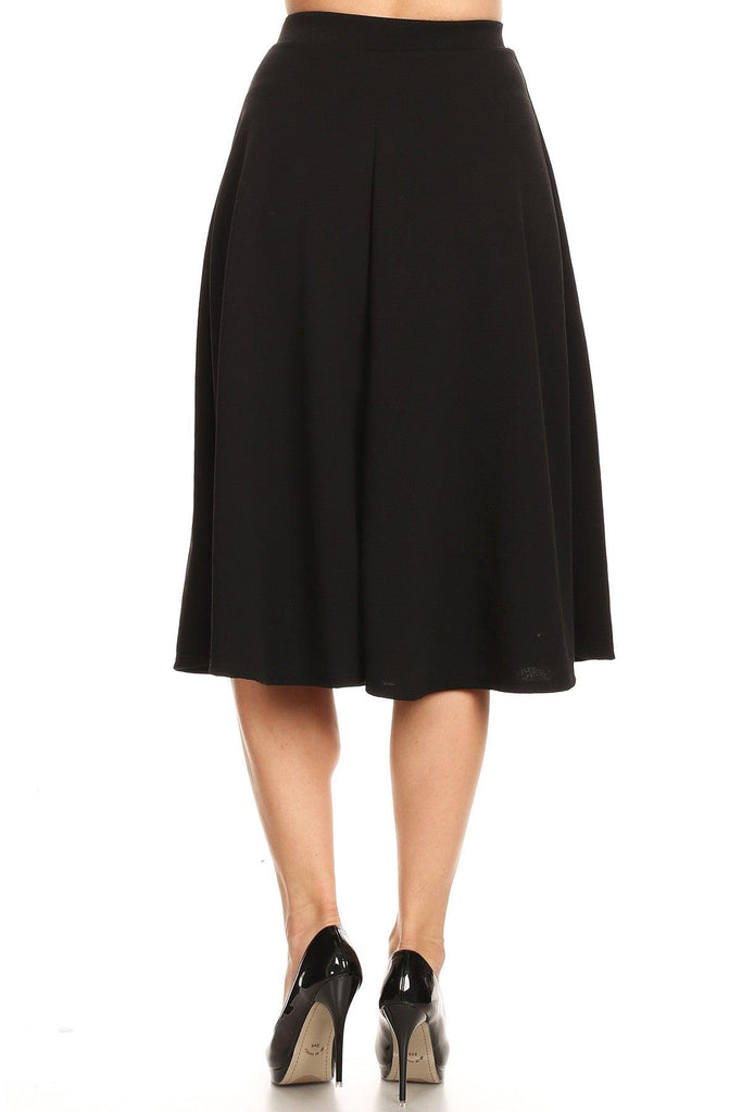 Women's Flared Lightweight Elastic Midi A-line Skirt FashionJOA