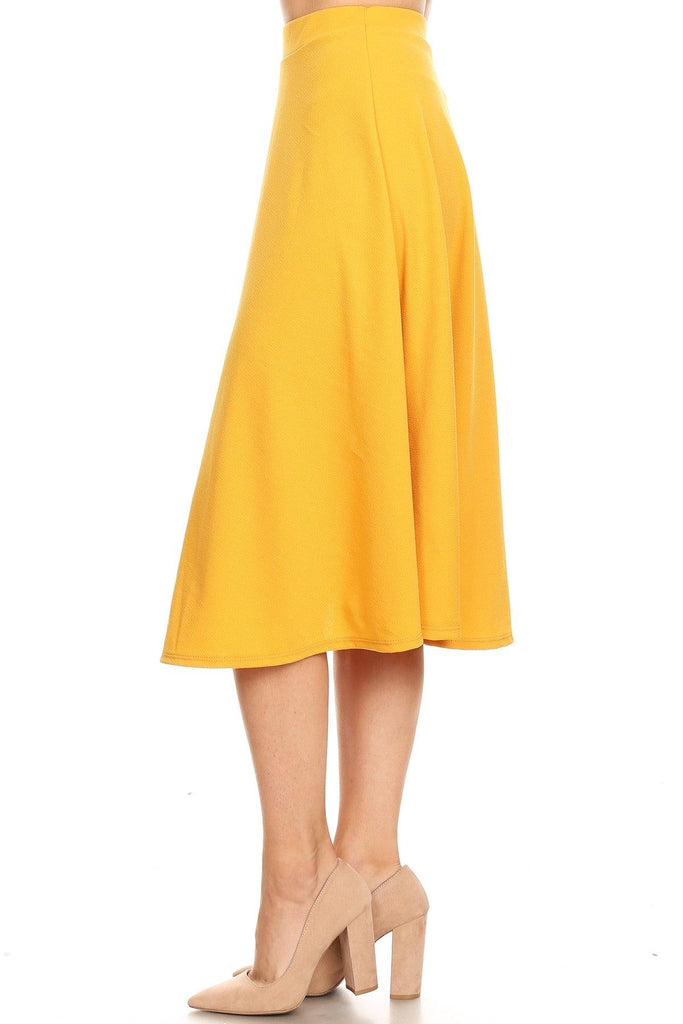 Women's Flared Lightweight Elastic Midi A-line Skirt FashionJOA