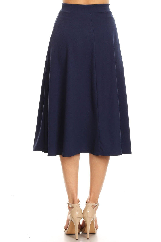 Women's Flared Lightweight Elastic Midi A-line Skirt FashionJOA