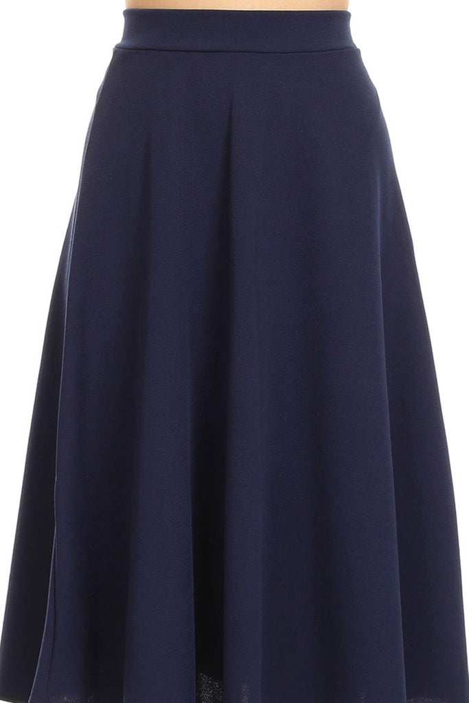 Women's Flared Lightweight Elastic Midi A-line Skirt FashionJOA