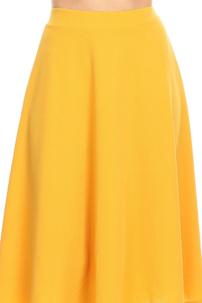 Women's Flared Lightweight Elastic Midi A-line Skirt FashionJOA