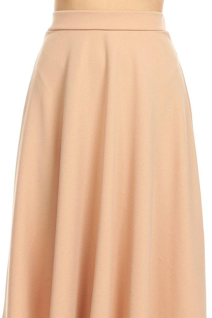 Women's Flared Lightweight Elastic Midi A-line Skirt FashionJOA