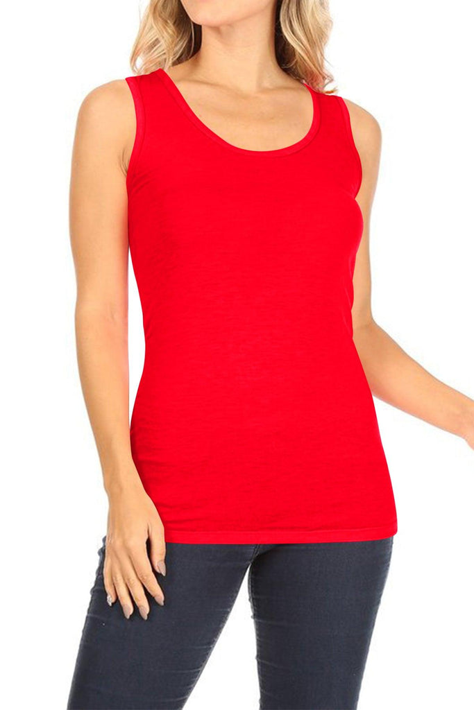 Women's Lightweight Casual Sleeveless Scoop Neck Solid Basic Camisole Tank Top FashionJOA