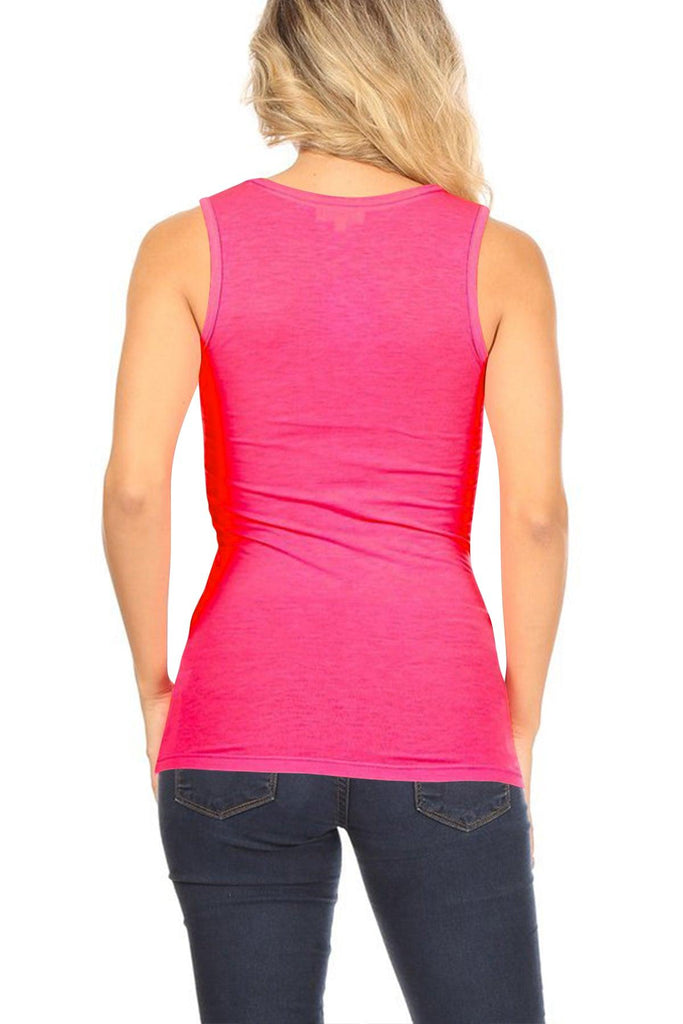 Women's Lightweight Casual Sleeveless Scoop Neck Solid Basic Camisole Tank Top FashionJOA