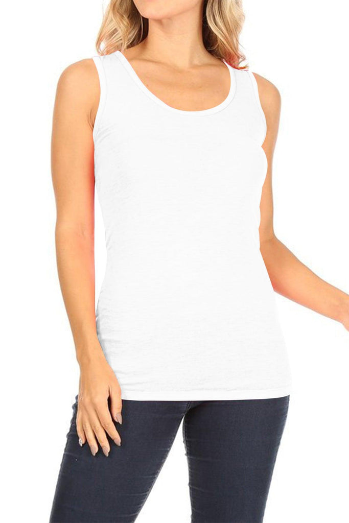 Women's Lightweight Casual Sleeveless Scoop Neck Solid Basic Camisole Tank Top FashionJOA