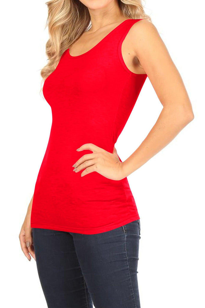 Women's Lightweight Casual Sleeveless Scoop Neck Solid Basic Camisole Tank Top FashionJOA