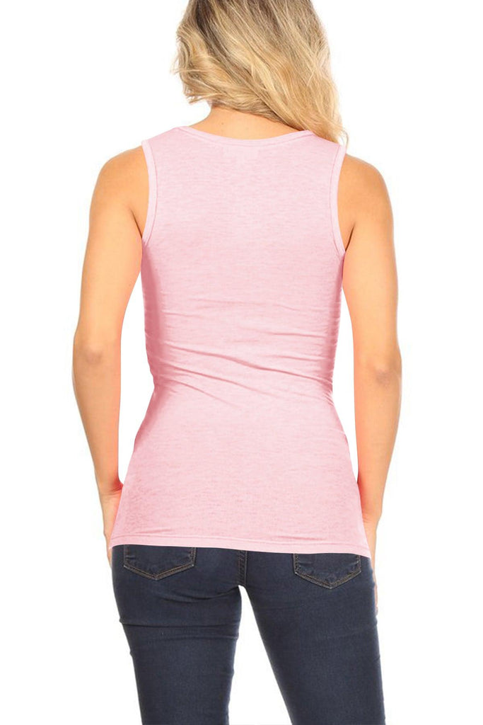 Women's Lightweight Casual Sleeveless Scoop Neck Solid Basic Camisole Tank Top FashionJOA