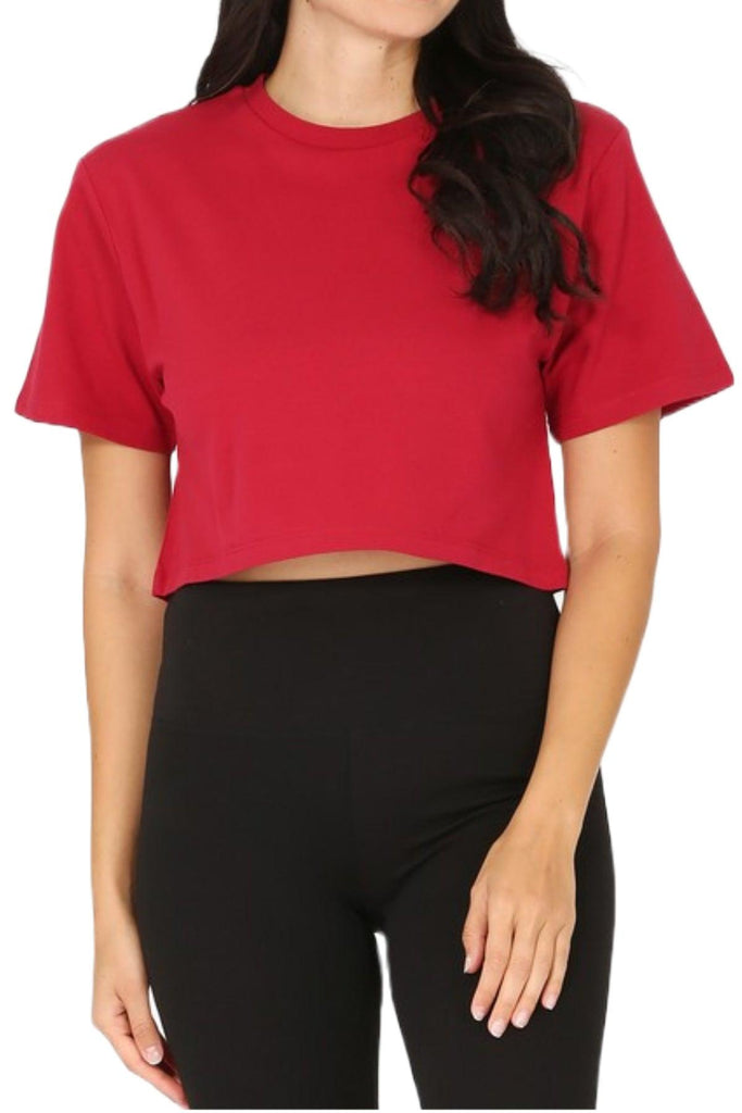 Women's Oversized Short Sleeve Cropped T-Shirt FashionJOA