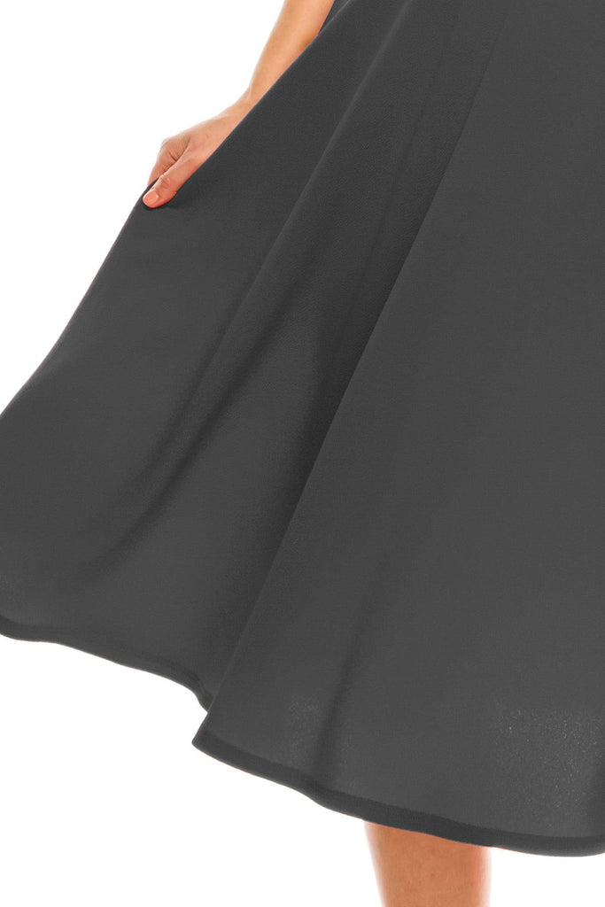 Women's Plus Size A-Line Casual Flared Elastic Band Solid Midi Skirt FashionJOA