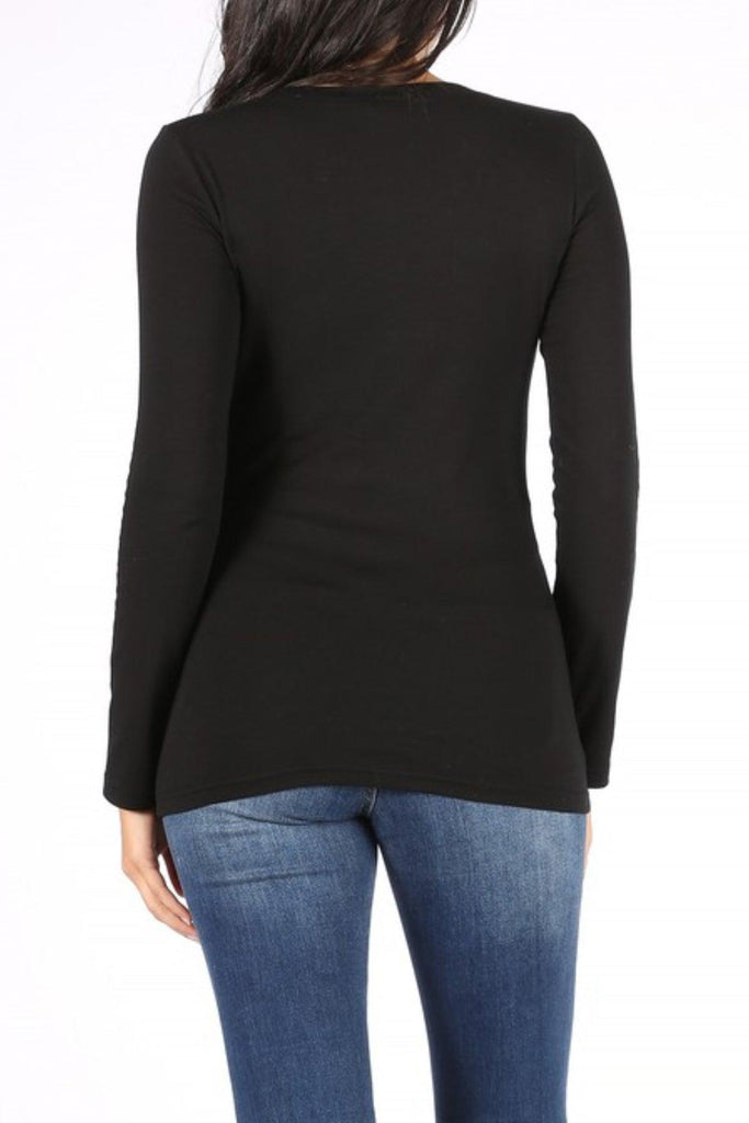 Women's Plus Size Basic Long Sleeve Round Neck Tee FashionJOA