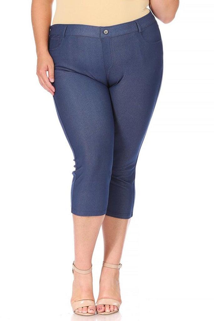 Women's Plus Size Casual Comfy Slim Pocket Jeggings FashionJOA