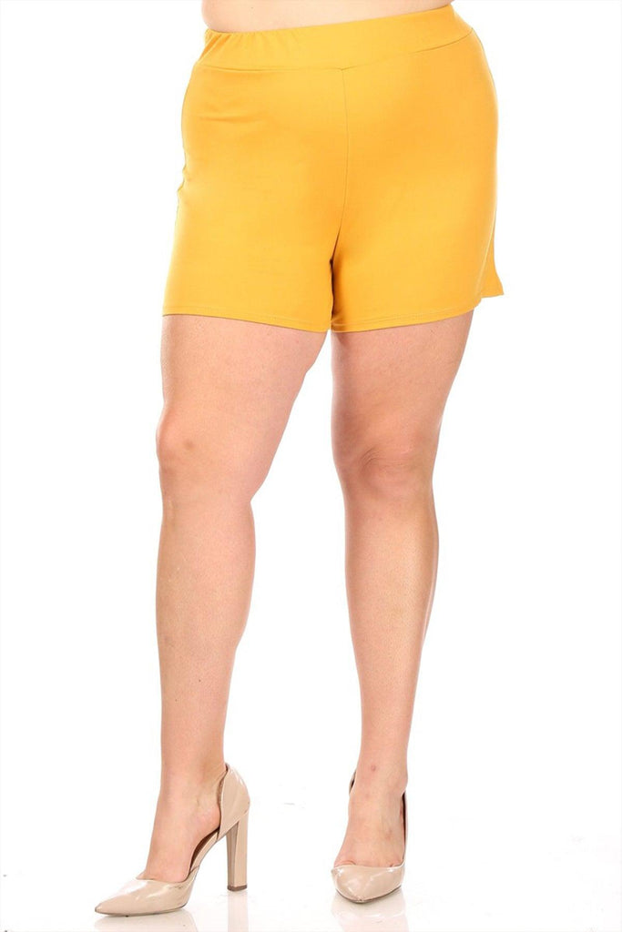 Women's Plus Size Casual Elastic High Waist Basic Short Pants FashionJOA