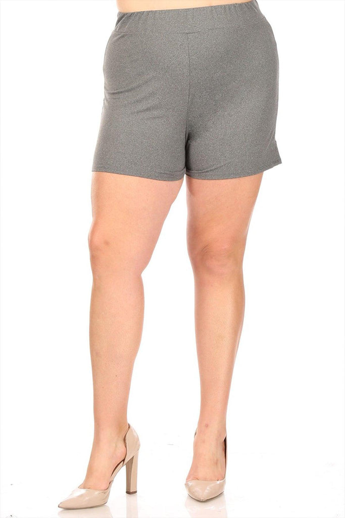 Women's Plus Size Casual Elastic High Waist Basic Short Pants FashionJOA