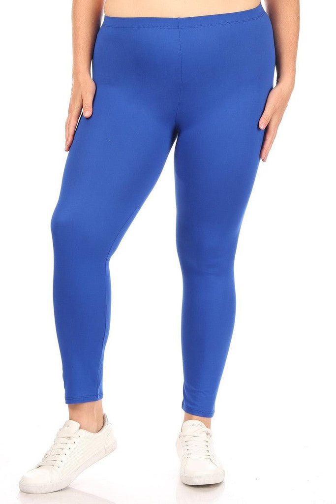 Women's Plus Size Elastic Band Waist Stretch Comfy Workout Leggings Pants FashionJOA