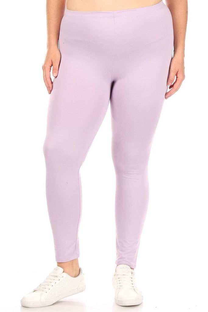 Women's Plus Size Elastic Band Waist Stretch Comfy Workout Leggings Pants FashionJOA