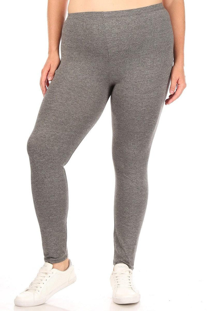 Women's Plus Size Elastic Band Waist Stretch Comfy Workout Leggings Pants FashionJOA