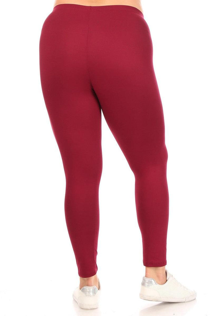 Women's Plus Size Elastic Band Waist Stretch Comfy Workout Leggings Pants FashionJOA