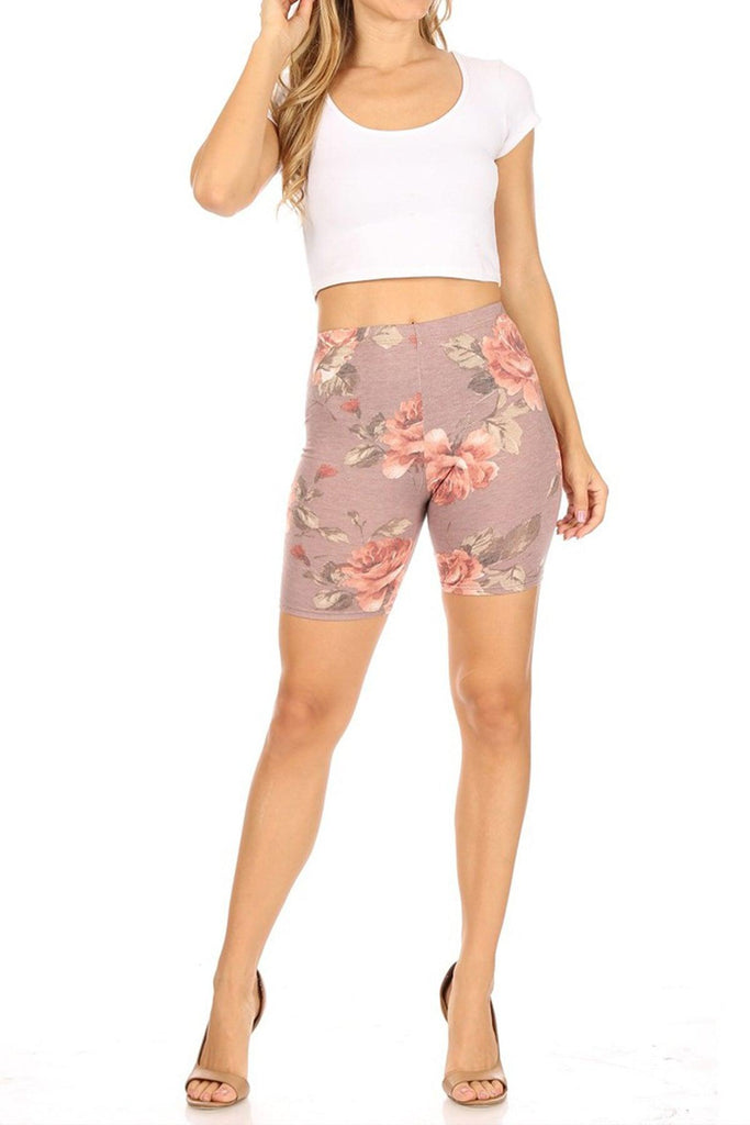 Women's Plus Size Print Band Waist Shorts FashionJOA