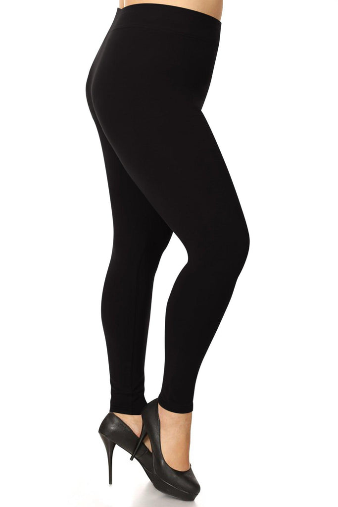 Women's Plus Size Workout Active Yoga Slim Elastic Band Solid Cotton Leggings FashionJOA