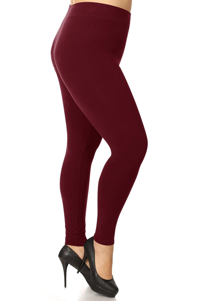 Women's Plus Size Workout Active Yoga Slim Elastic Band Solid Cotton Leggings FashionJOA