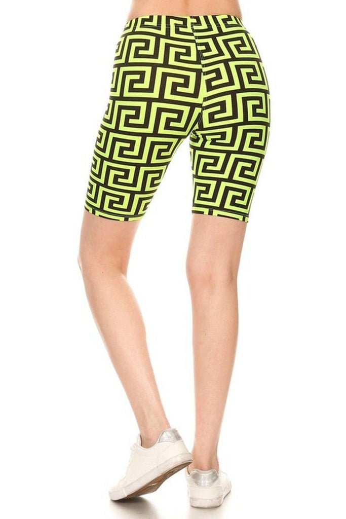 Women's Print Biker Shorts with Elastic Waistband FashionJOA