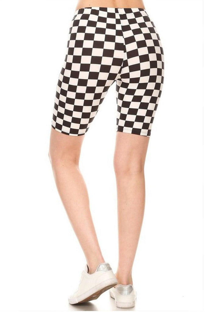 Women's Print Biker Shorts with Elastic Waistband FashionJOA