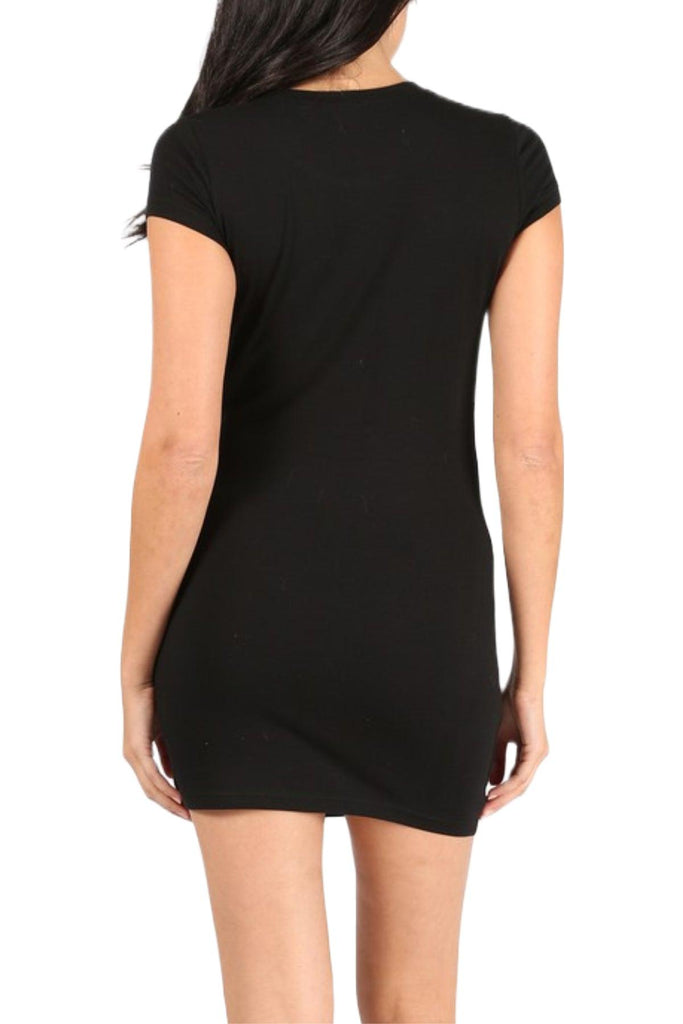 Women's Roundneck Mini Bodycon T-Shirt Dress FashionJOA