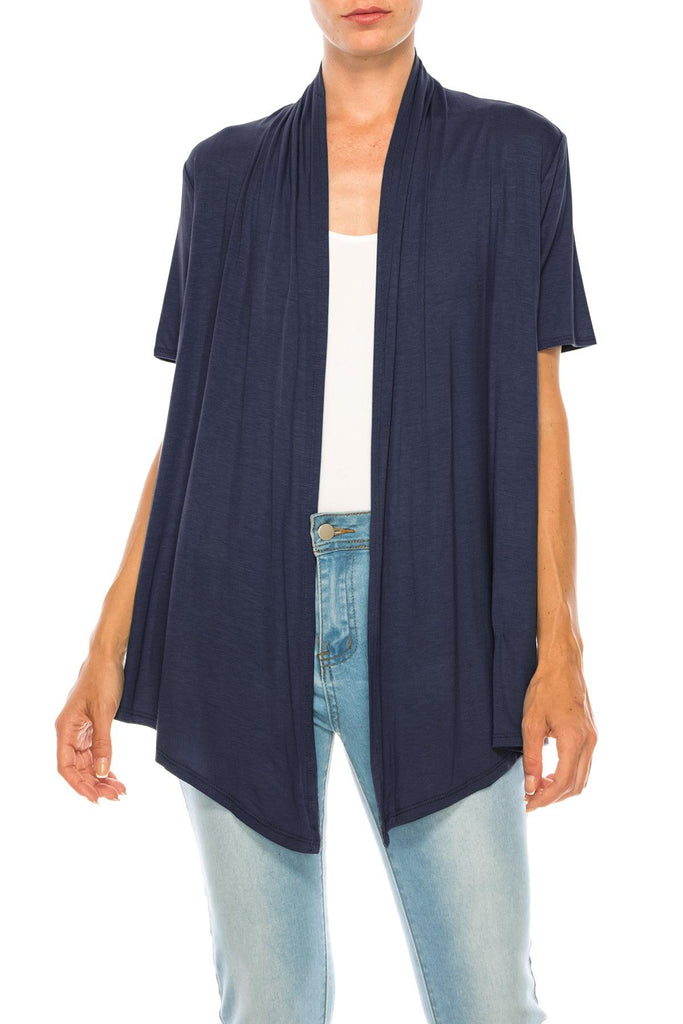 Women's Short Sleeve Open Front Cardigan FashionJOA