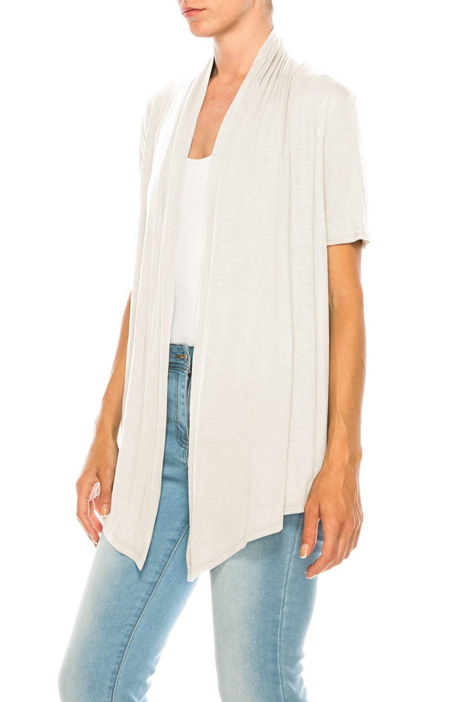 Women's Short Sleeve Open Front Cardigan FashionJOA