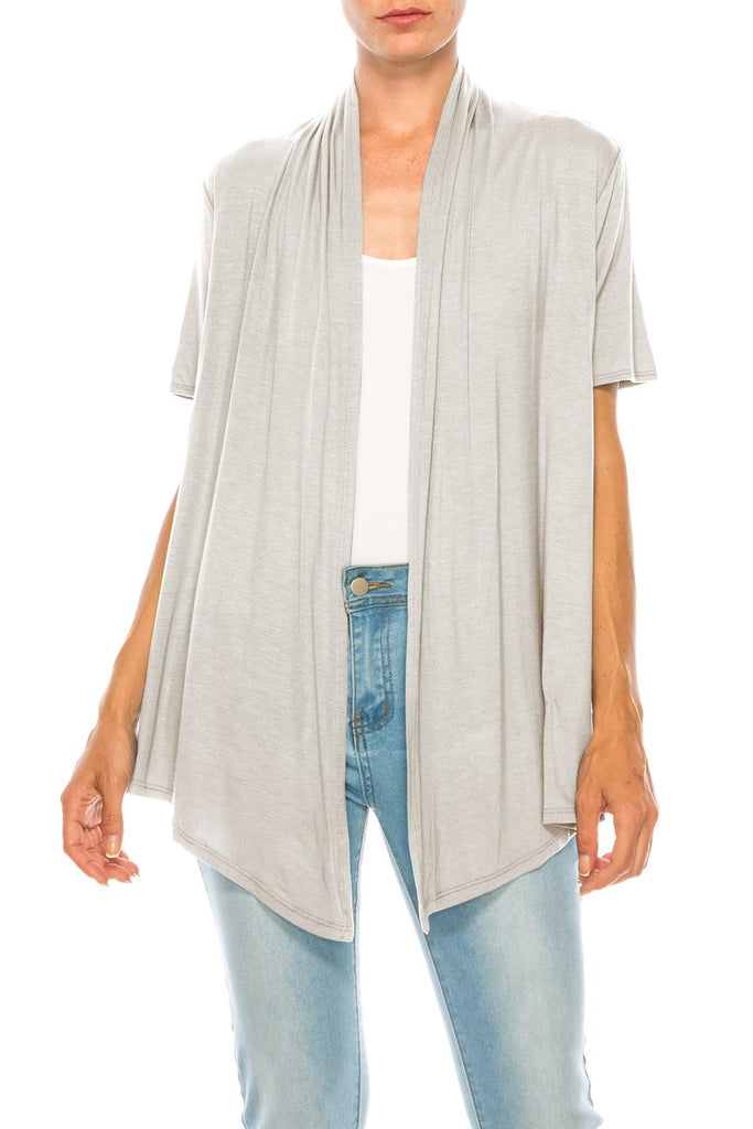 Women's Short Sleeve Open Front Cardigan FashionJOA