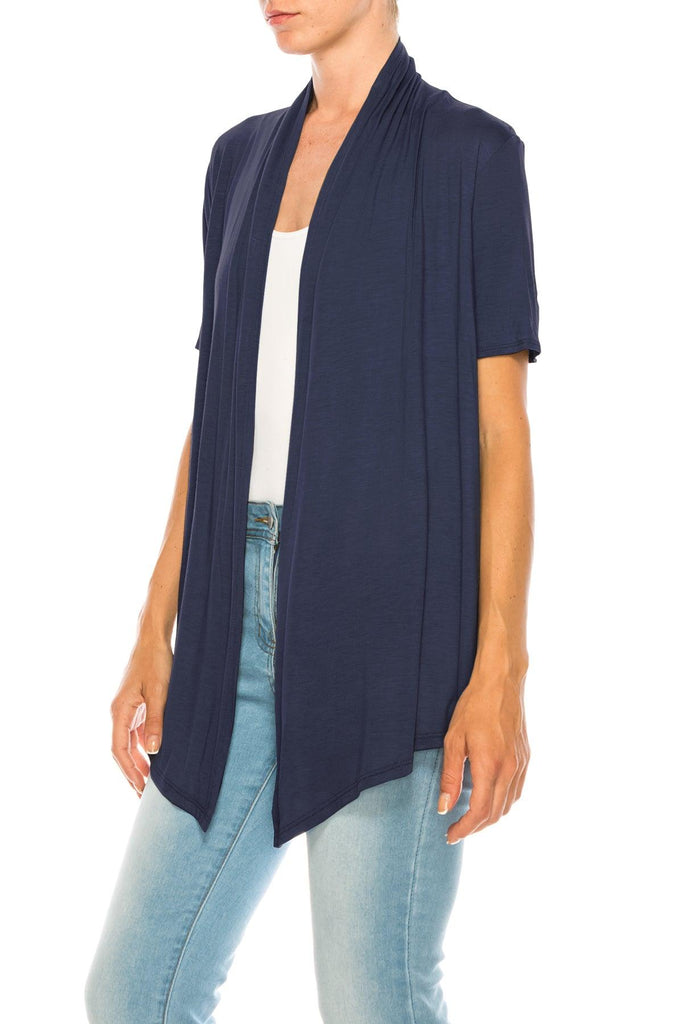 Women's Short Sleeve Open Front Cardigan FashionJOA