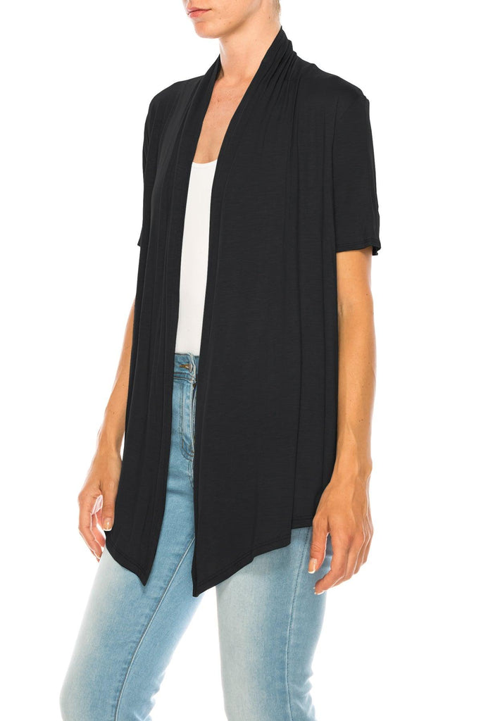 Women's Short Sleeve Open Front Cardigan FashionJOA