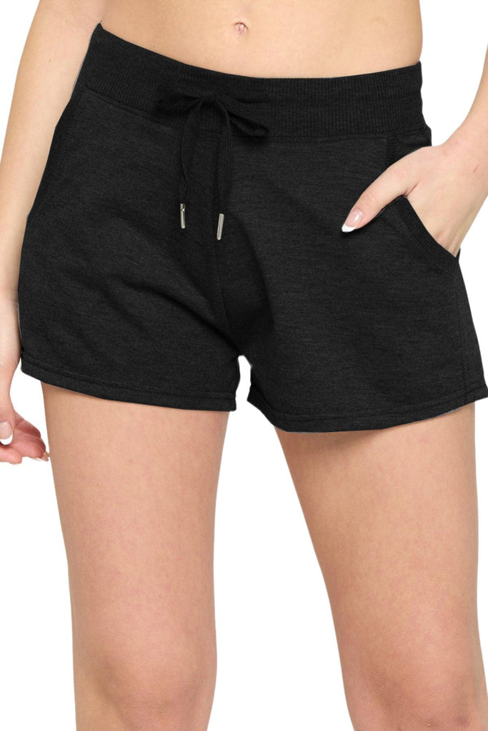 Women's Solid Casual Comfy Elastic Waist Drawstring Pockets Lightweight Short Pants FashionJOA