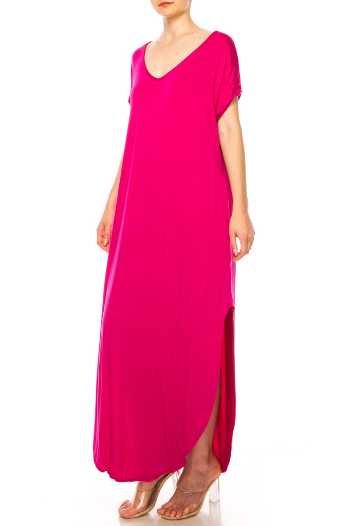 Women's Solid Color Oversized Maxi Dress FashionJOA