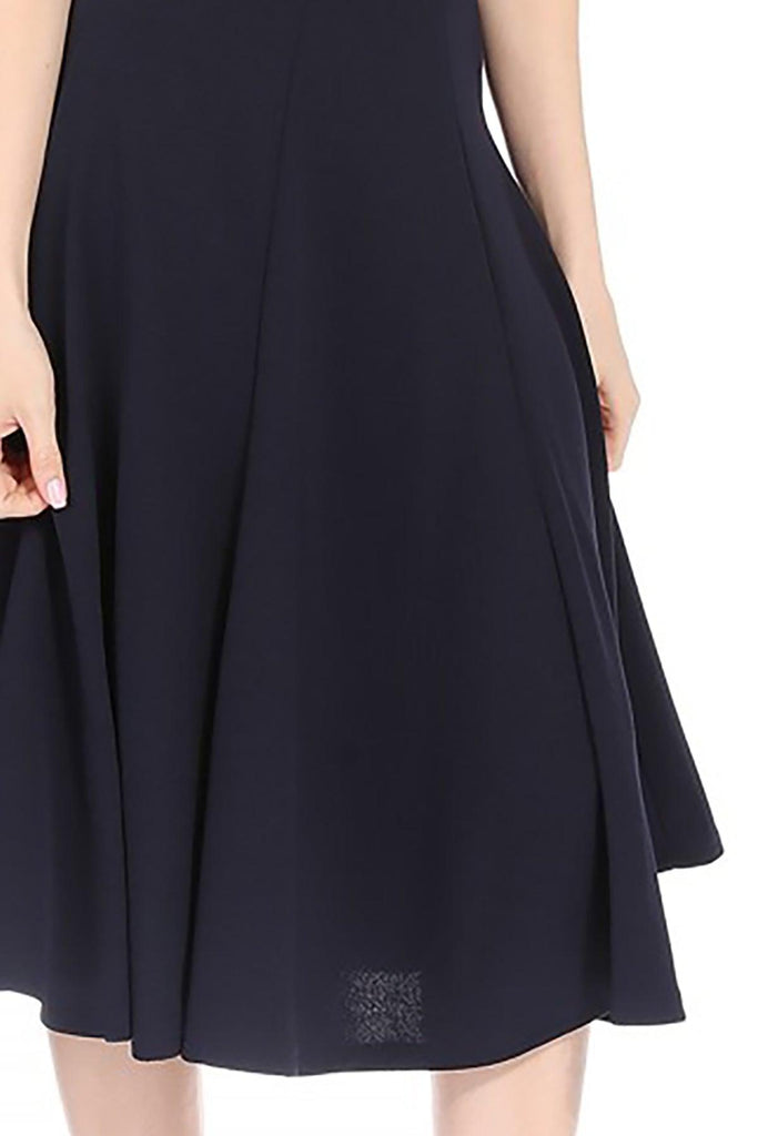 Women's Solid Flared Lightweight Elastic High Waist Long Midi A-line Skirt FashionJOA