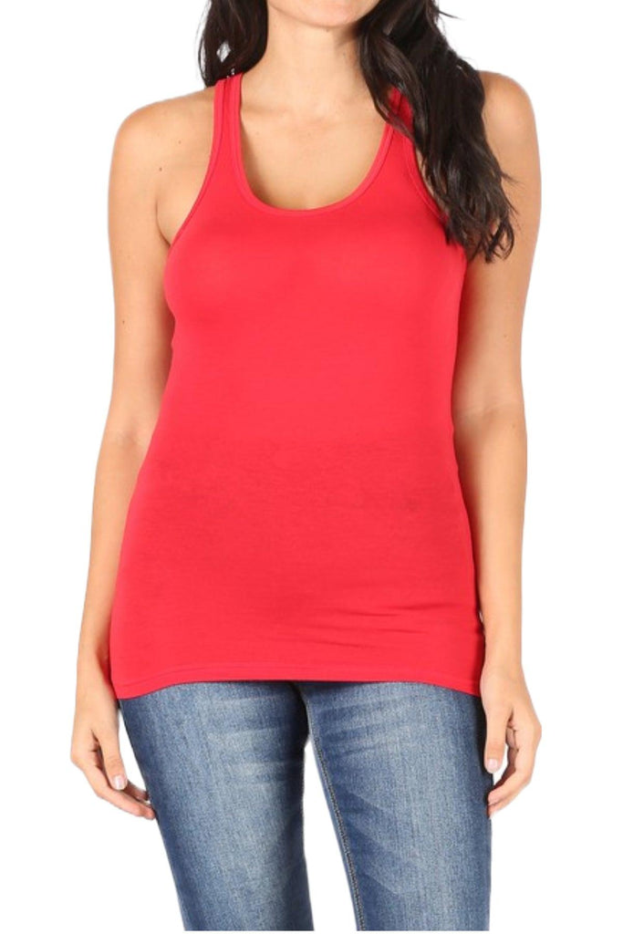 Women's Solid Racerback Tank Top FashionJOA