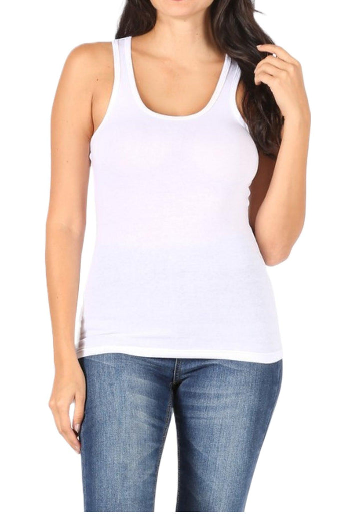 Women's Solid Racerback Tank Top FashionJOA