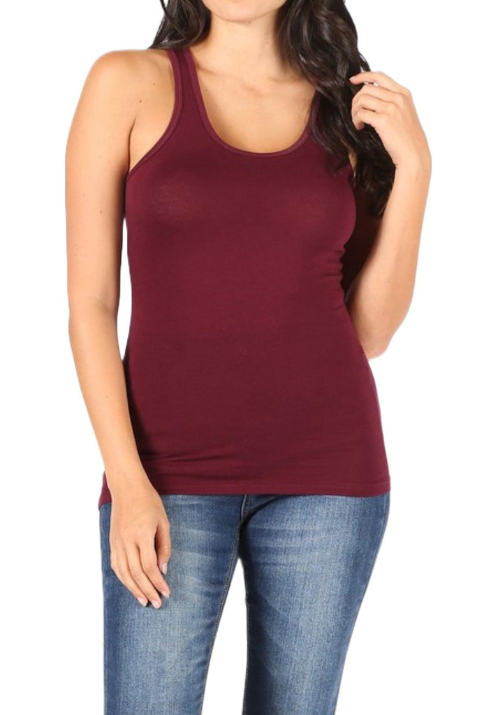 Women's Solid Racerback Tank Top FashionJOA