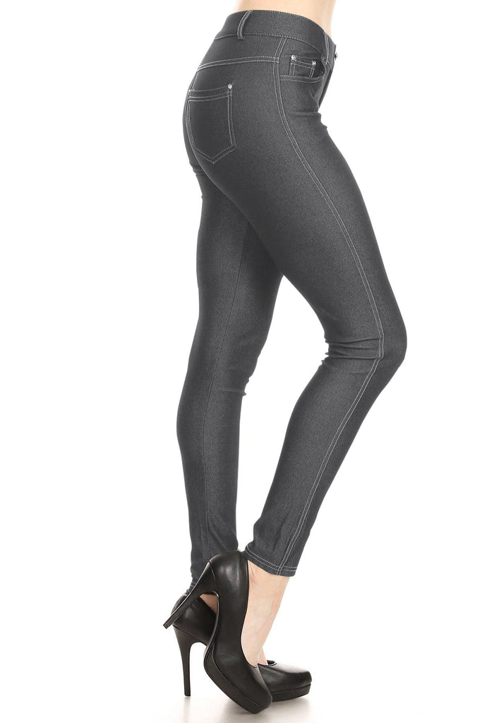 Women's Stretchy Comfy Pockets Solid Skinny Jeggings Jean Pants S-3XL FashionJOA