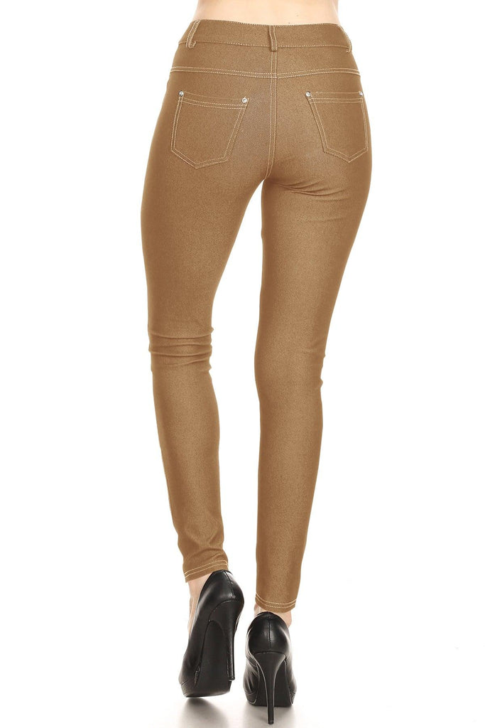Women's Stretchy Comfy Pockets Solid Skinny Jeggings Jean Pants S-3XL FashionJOA