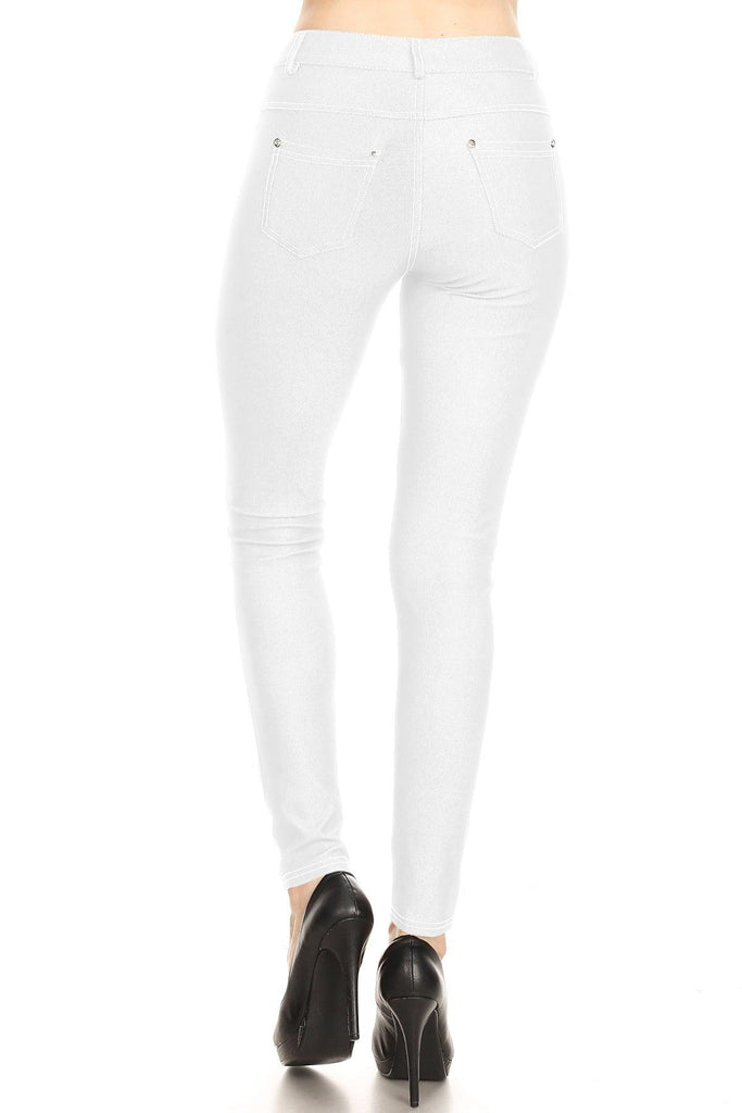 Women's Stretchy Comfy Pockets Solid Skinny Jeggings Jean Pants S-3XL FashionJOA