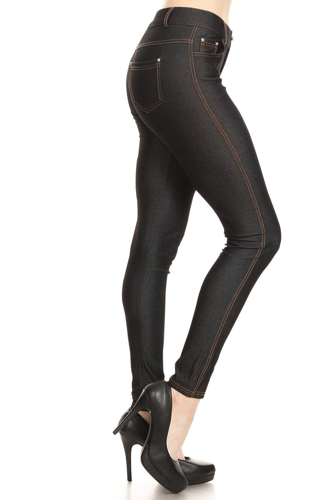 Women's Stretchy Comfy Pockets Solid Skinny Jeggings Jean Pants S-3XL FashionJOA