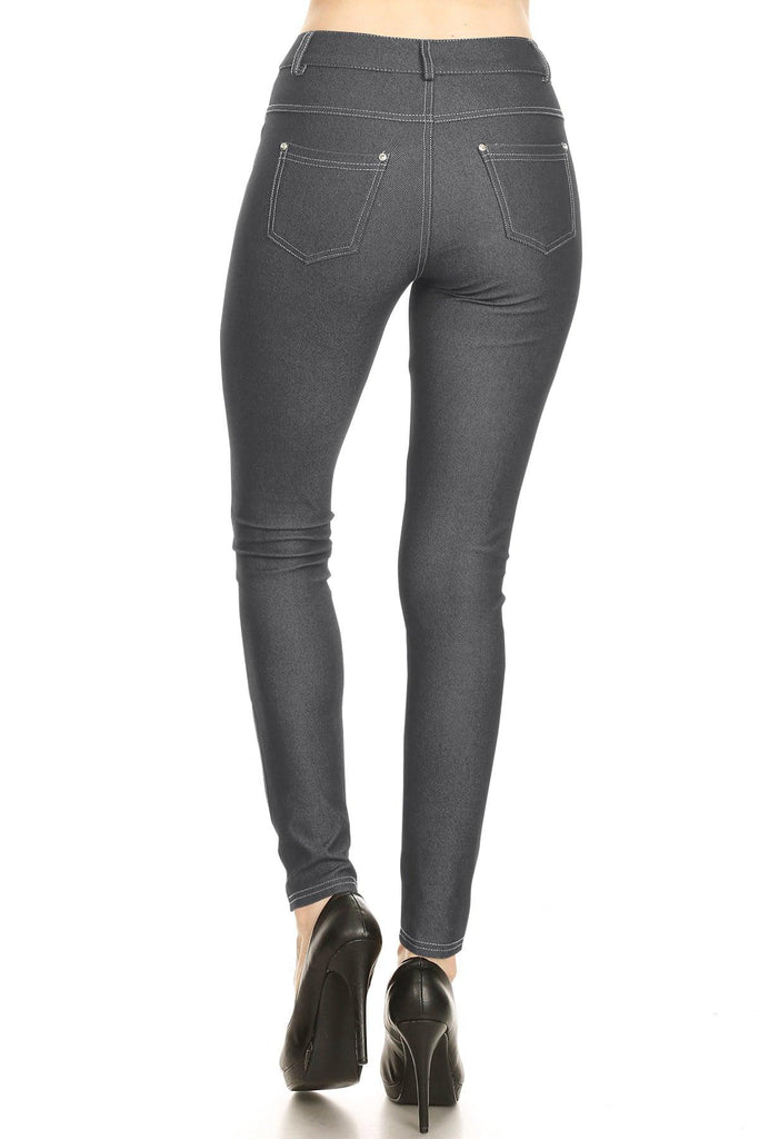 Women's Stretchy Comfy Pockets Solid Skinny Jeggings Jean Pants S-3XL FashionJOA