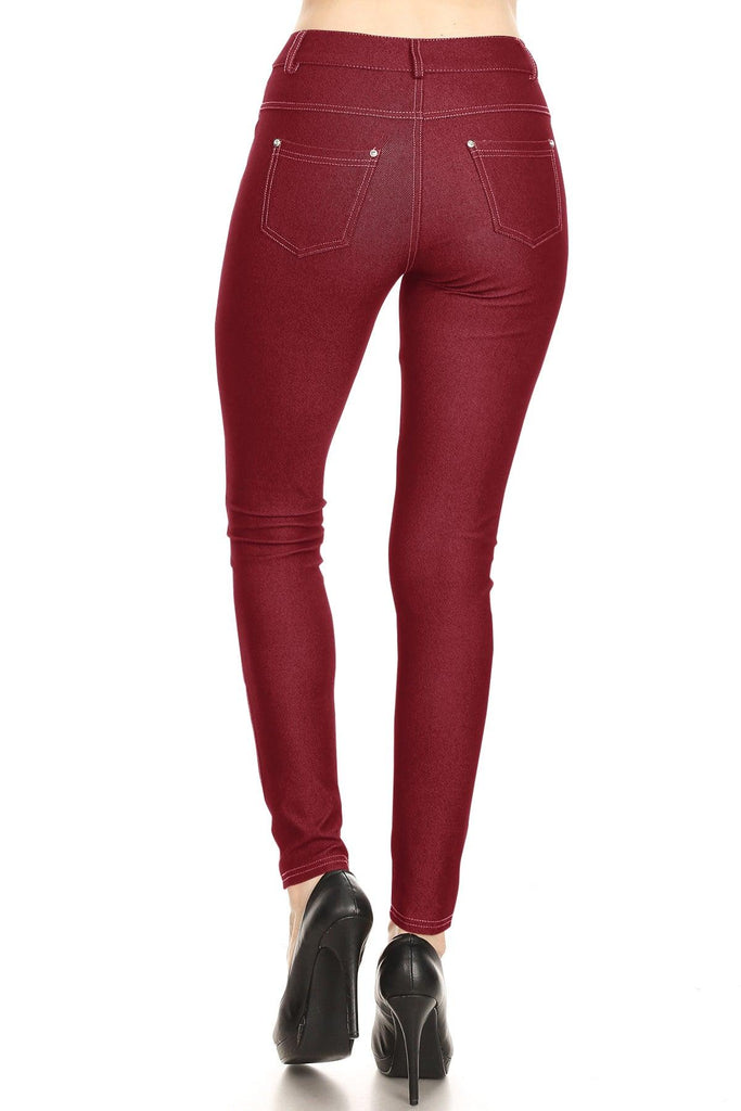 Women's Stretchy Comfy Pockets Solid Skinny Jeggings Jean Pants S-3XL FashionJOA