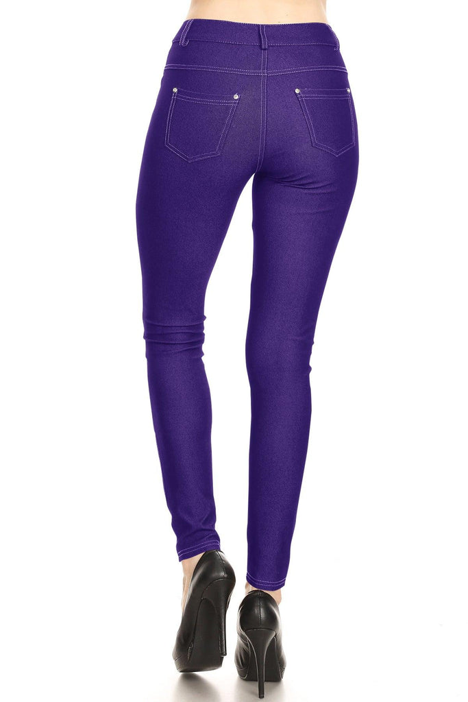 Women's Stretchy Comfy Pockets Solid Skinny Jeggings Jean Pants S-3XL FashionJOA