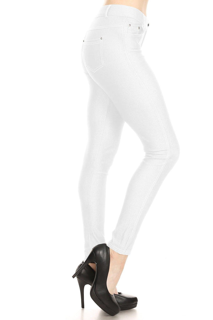 Women's Stretchy Comfy Pockets Solid Skinny Jeggings Jean Pants S-3XL FashionJOA