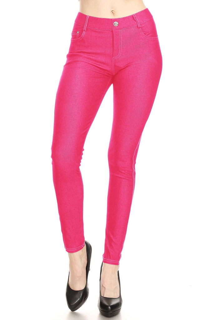 Women's Stretchy Comfy Pockets Solid Skinny Jeggings Jean Pants S-3XL FashionJOA
