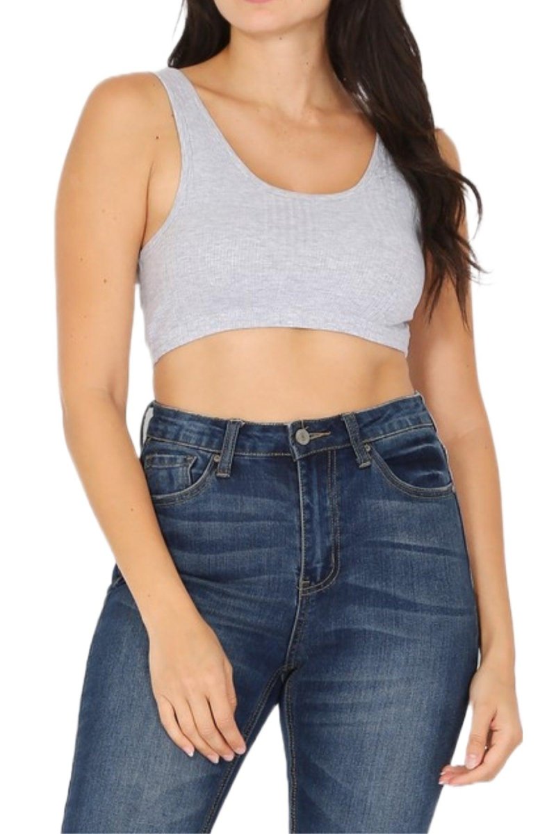 Varigated Ribs Women's Variegated Rib Crop Bra Tank Top – FashionJOA